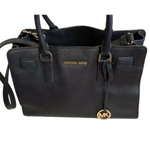 Michael Kors Black Saffiano Leather Dillon Satchel Shoulder/Cross/Handbag